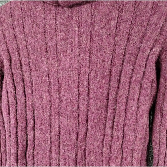 Alpaca Sweater Size S Plum Long Sleeve Hoodie Henley Old Money Classic Preppy - Picture 11 of 12